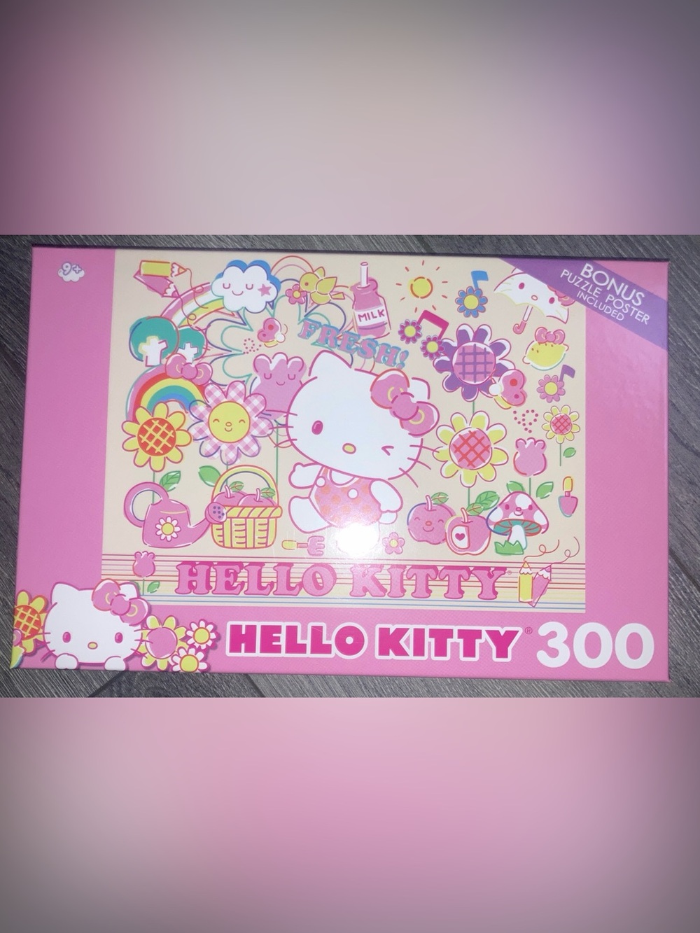 Hello Kitty Pink and Yellow Floral Cartoon Puzzle